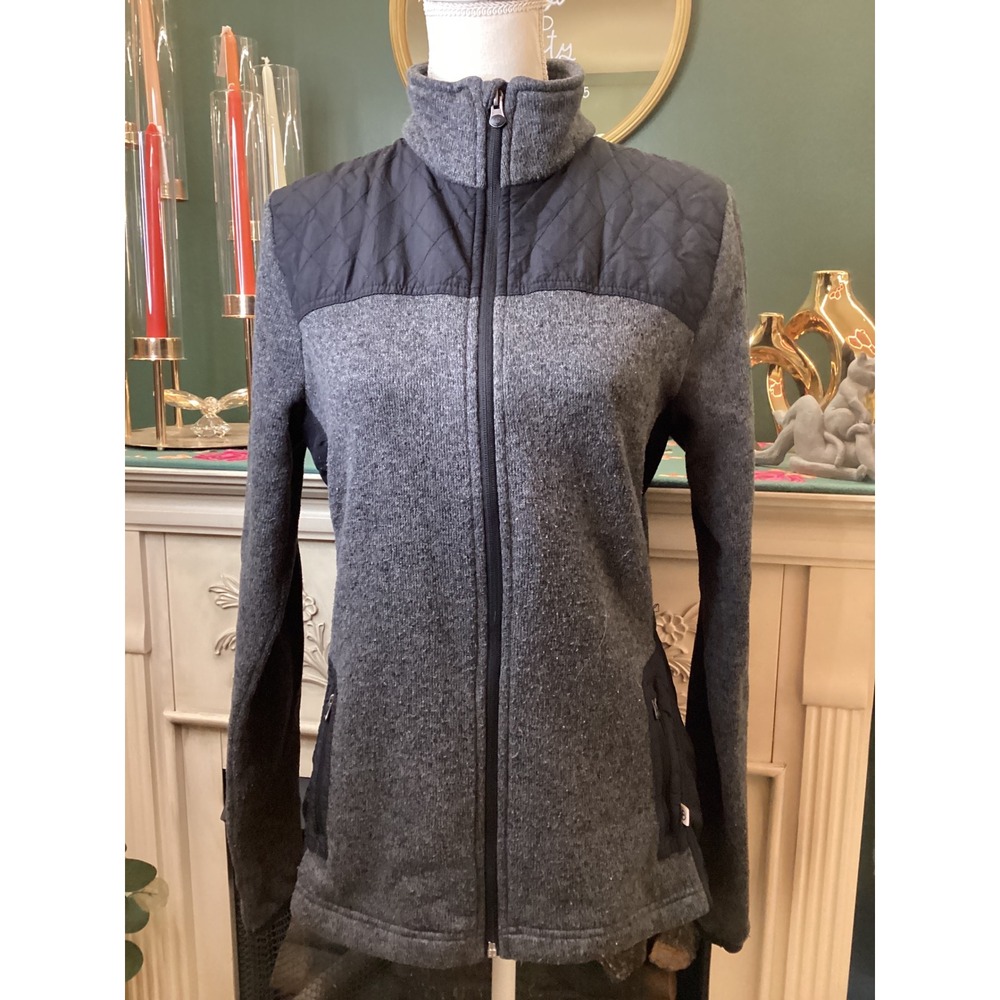 Magellan Outdoors Womens Gray Fleece‎ Quilted Full Zip Jacket XL